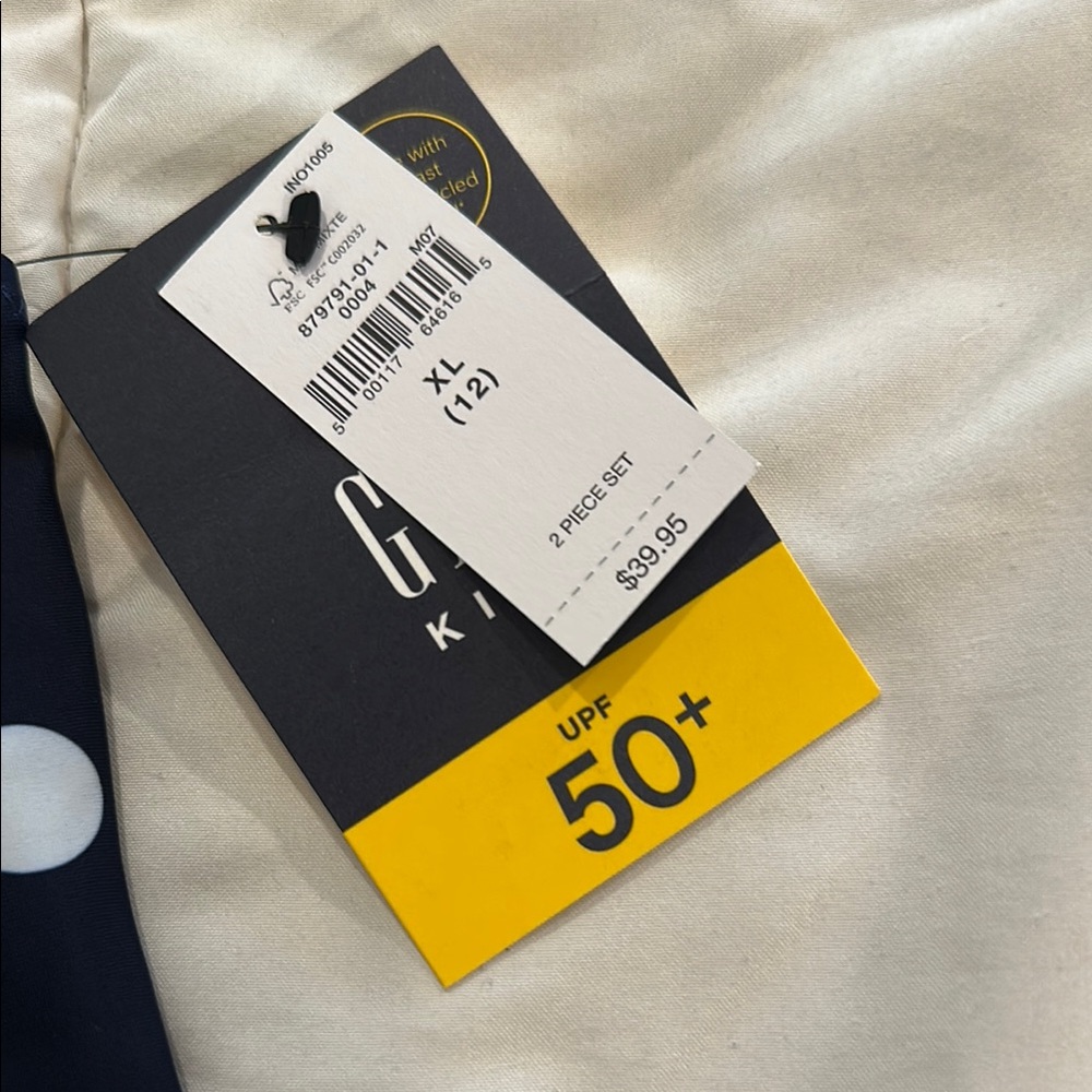 NWT Gap kids Navy Polka Dot Two-Piece Swimsuit - Picture 3 of 4